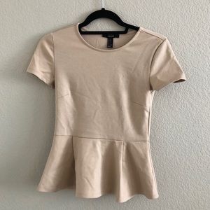 Tan peplum shirt
